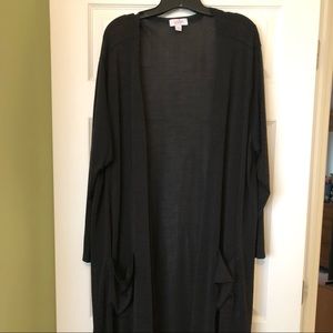 LULAROE Sarah Duster - Solid Black - 3X
